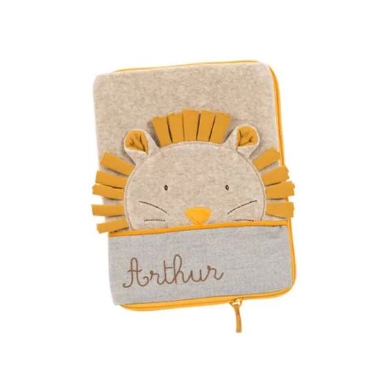 Protège carnet de santé crème Paprika le lion (personnalisable)