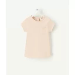 T-shirt bébé fille en coton bio rose pâle –  – Soldes