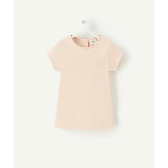 T-shirt bébé fille en coton bio rose pâle –  – Soldes