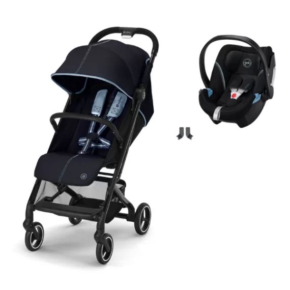 Poussette Cybex Beezy – Ocean Blue + Coque Auto Aton 5 – Deep Black (2022)