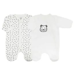 Lot De 2 Pyjamas Trois Kilos Sept – Camel 1 Mois Blanc