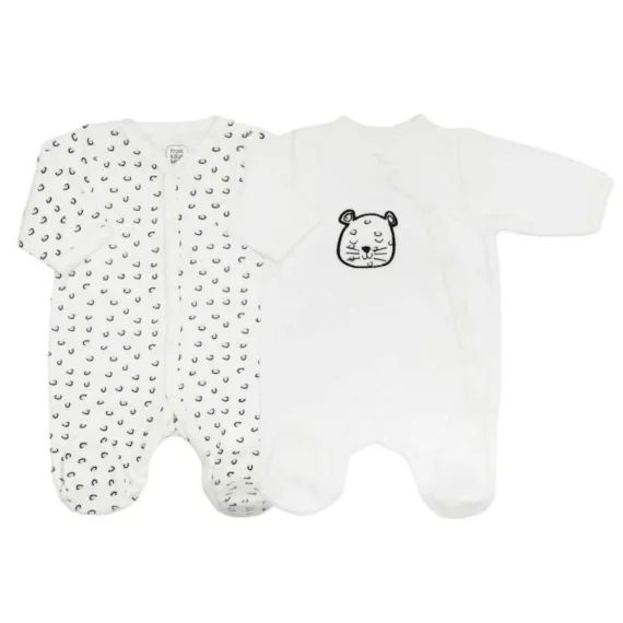 Lot De 2 Pyjamas Trois Kilos Sept – Camel 1 Mois Blanc