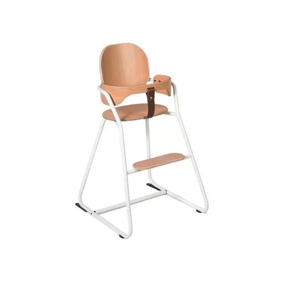 Chaise haute Tibu Gentle blanc avec ceinture
