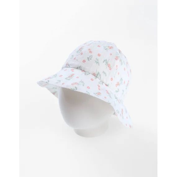 Chapeau Imprimé Fleuri Blanc
