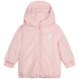 Doudoune zippée à capuche Fille Rose