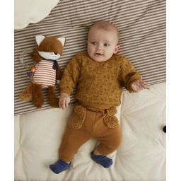 Sweat ocre bébé garçon avec imprimé animaux –  – Soldes