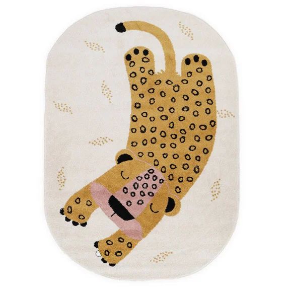 Tapis Chambre Enfant Petit Léopard Kleo Miel