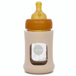 Biberon En Verre Zéro Plastique Avec Housse De Protection – Pack Unitaire Beige