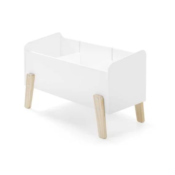 Coffre à jouets en couleur blanche et en MDF laqué. Idéal pour ranger tous les jouets de ton enfant. gris