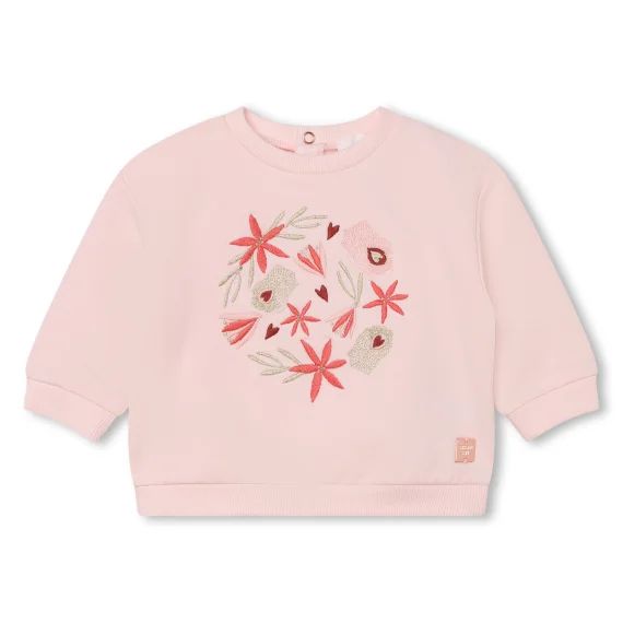 Sweat-shirt en molleton gratté Fille Rose