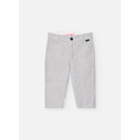 Pantalon En Oxford À Rayures Bleu