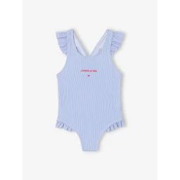 Maillot de bain 1 pièce rayé bébé fille rayé bleu/blanc