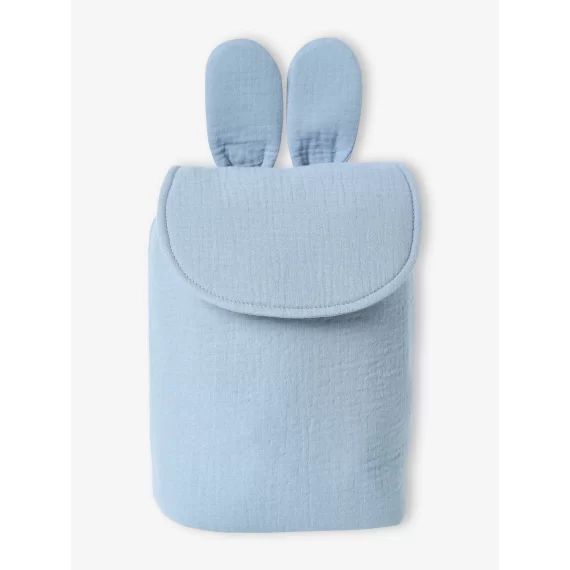Sac à dos personnalisable en gaze de coton bleu grisé