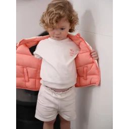 Doudoune sans manches réversible bébé corail