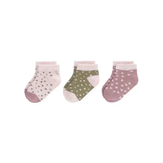 Lot de 3 paires de chaussettes bébé en coton bio rose et cannelle (pointure 15-18)