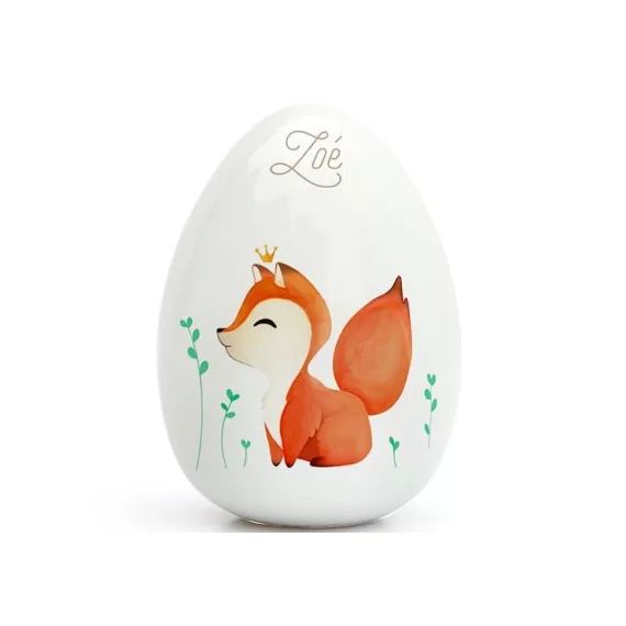 Oeuf en porcelaine nouveau Renard (personnalisable)