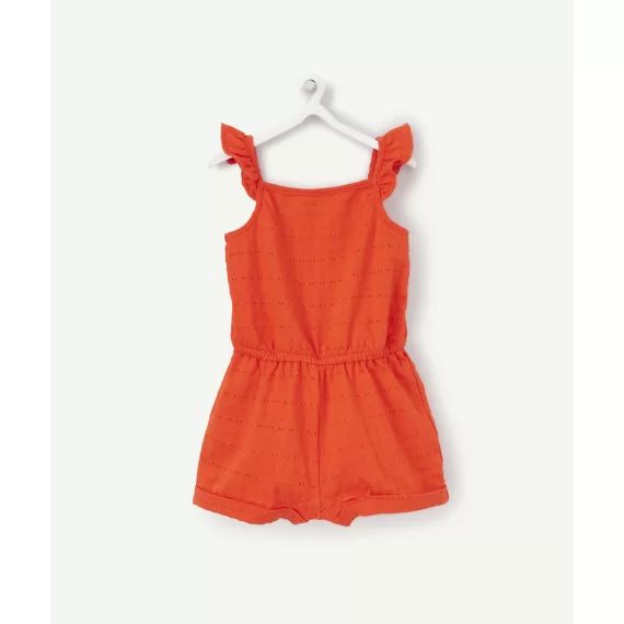 Combishort rouge bébé fille avec détails ajourés –  – Soldes