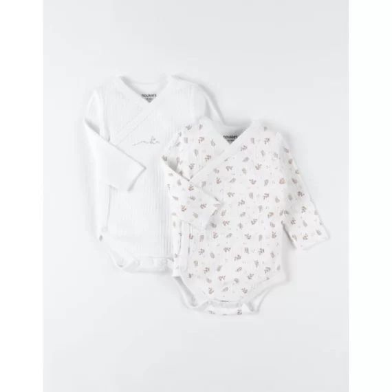 Set De 2 Bodies En Coton Bio Marron