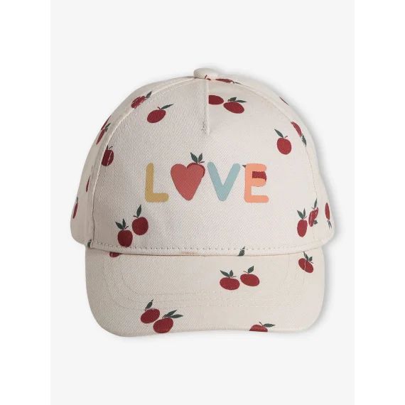 Casquette pommes bébé fille écru