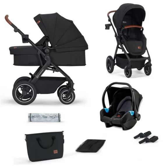 Poussette Kinderkraft B-Tour + Nacelle + Coque Auto Mink – Black