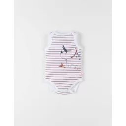 Body Rhinocéros Sans Manches En Coton Blanc