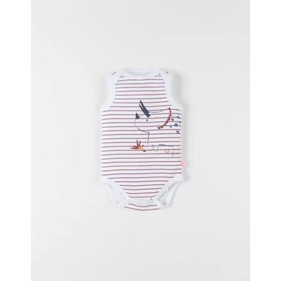 Body Rhinocéros Sans Manches En Coton Blanc