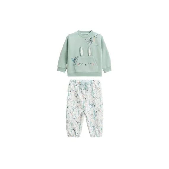 Ensemble Bébé Sweat-shirt Et Pantalon En Molleton Misscerise Bleu