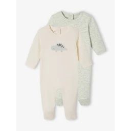 Lot de 2 dors-bien bébé Dinosaures vert d&rsquo;eau