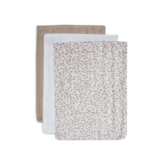 Lot de 3 gants de toilette en coton bio Dotted