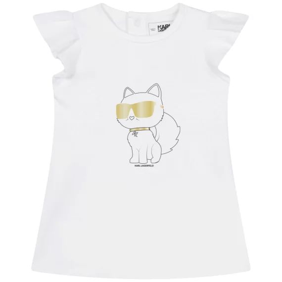 Robe en coton Fille Blanc