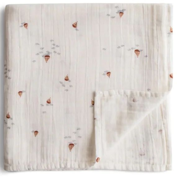 Maxi lange en coton bio Boats (120 x 120 cm)