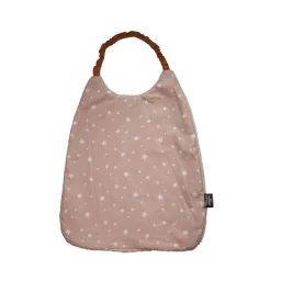 Grand Bavoir Élastiqué Rose Pâle Étoiles