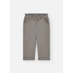 Pantalon Droit Uni Avec Taille Élastique Marron