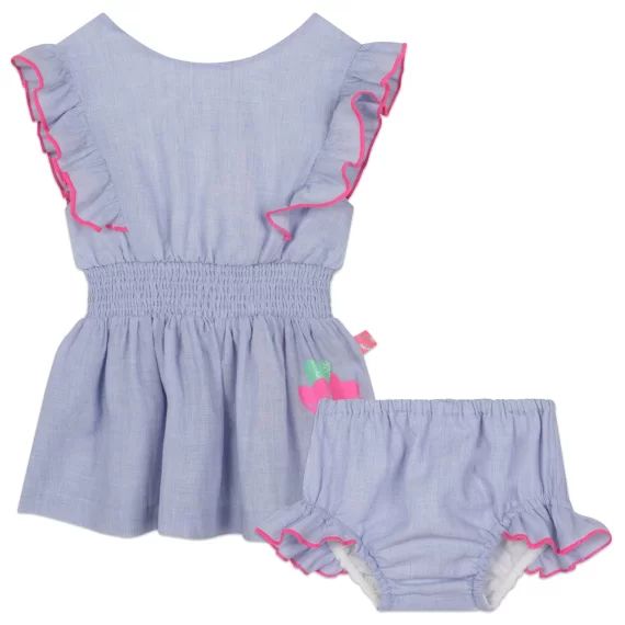 Ensemble robe + bloomer Fille Bleu