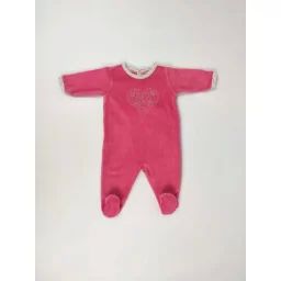 Pyjama velours rose Fille ou Garçon 3 mois