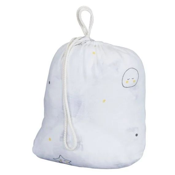 SAUTHON Lot de 2 draps housse coton bio Babyfan blanc
