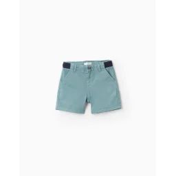 Short En Sergé En Coton Bleu Clair