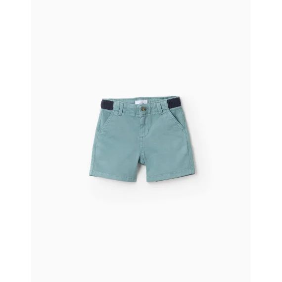 Short En Sergé En Coton Bleu Clair