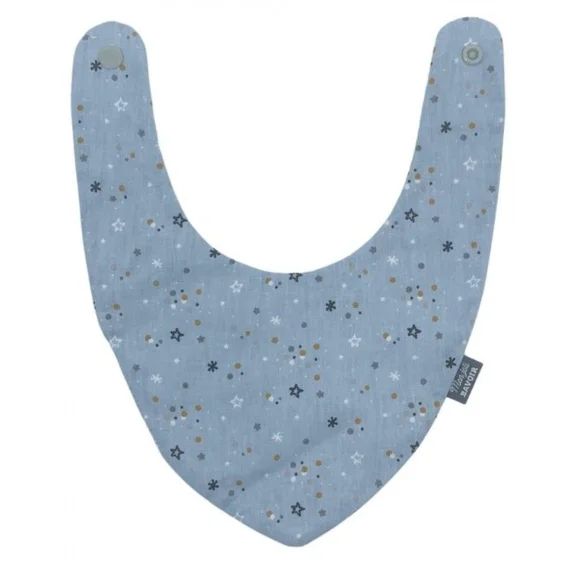 Bavoir bandana – bleu gris étoiles bleu