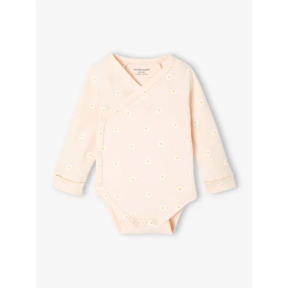 Body évolutif ouverture naissance imprimé marguerite rose pâle
