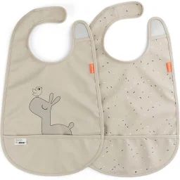 Lot de 2 bavoirs imperméables à velcro Lalee Sable