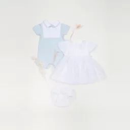 Combi-short de cérémonie coton Garçon Bleu