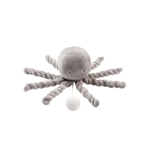 Peluche musicale pieuvre Lapidou gris (28 cm)