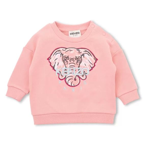 Sweat-shirt en coton brodé Fille Rose