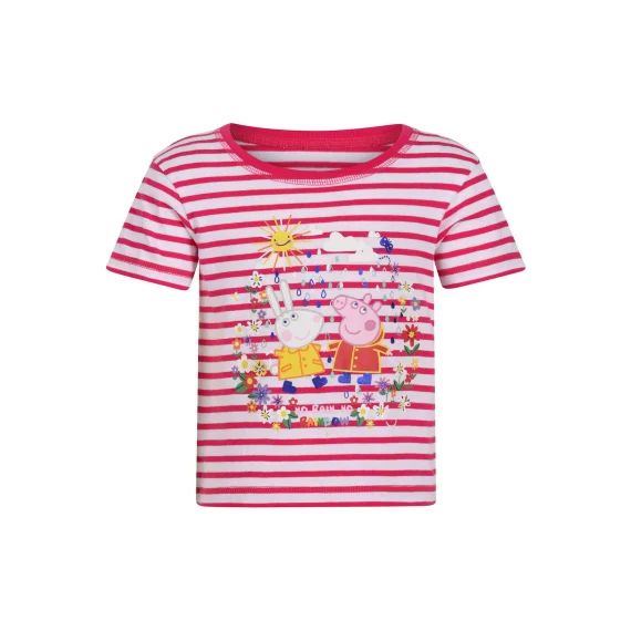 T-shirt Coton Peppa Pig Rose Bonbon / Blanc