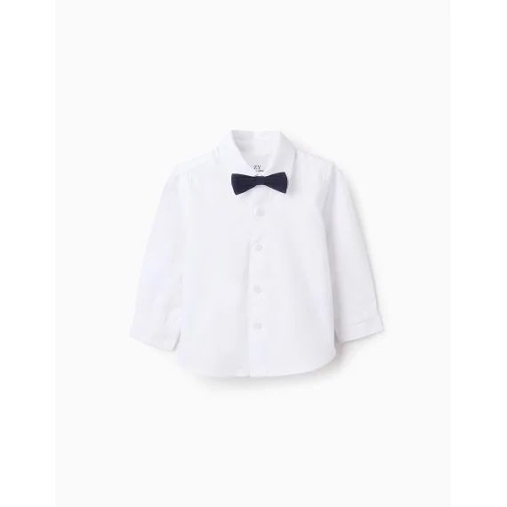 Chemise En Coton Avec Nœud Blanc
