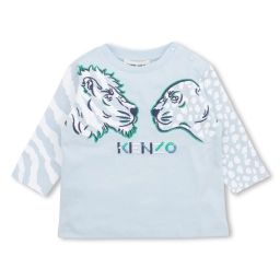 T-shirt pressionné en coton Garçon Bleu