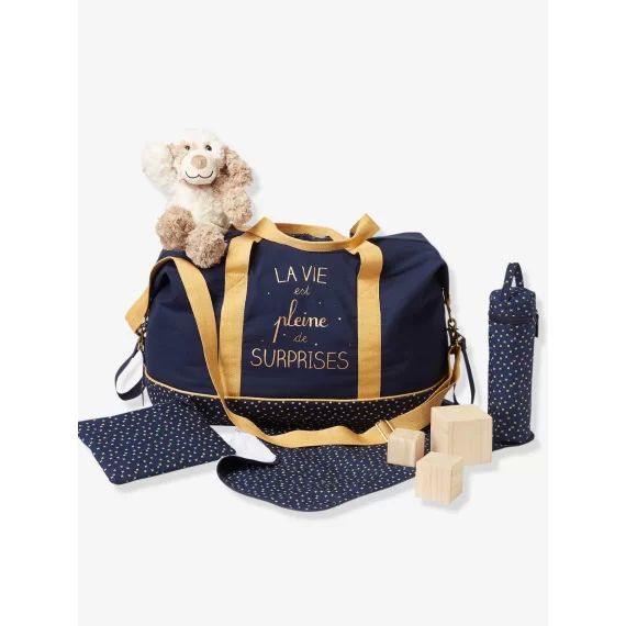 Sac à langer week-end MALAGA marine grisé