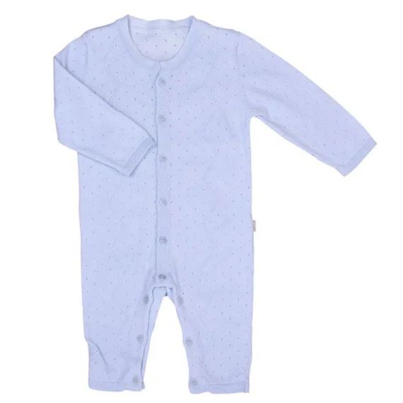 Combinaison bébé en tricot de coton bio bleu