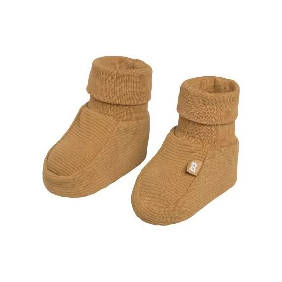 Chaussons en coton bio Pure caramel (0-3 mois)